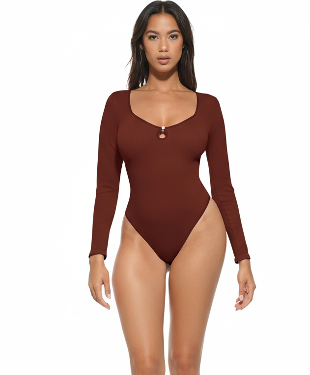 Scoop Neck Thong Bodysuit