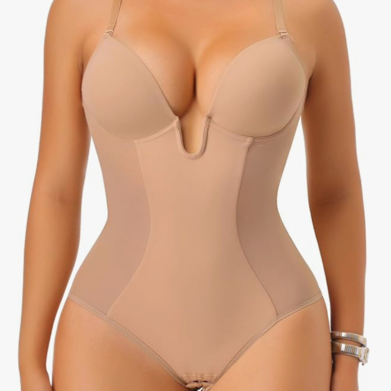 Backless Shapewear bodysuit Tummy Control Shaping Bodysuit with Built-In Bra