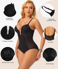 Backless Shapewear bodysuit Tummy Control Shaping Bodysuit with Built-In Bra