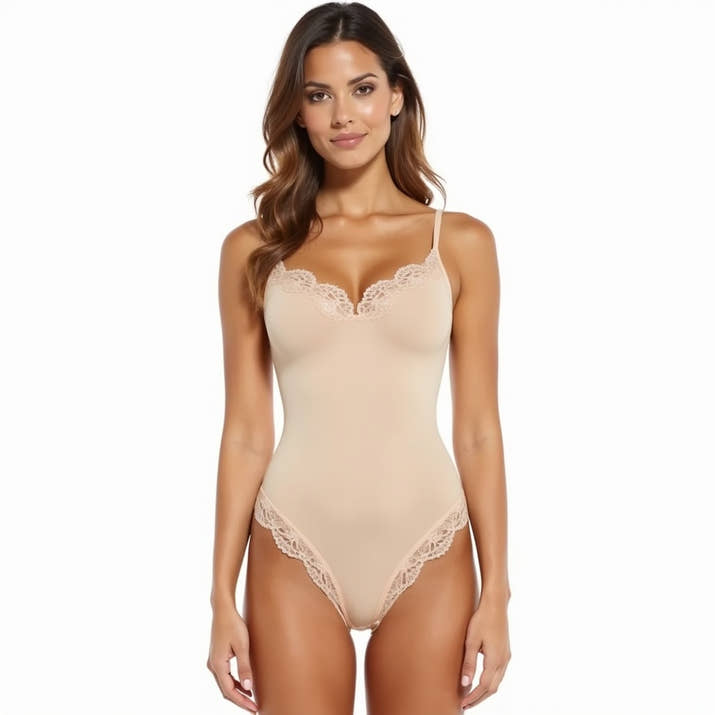 Seamless Laced Thong Bodysuit