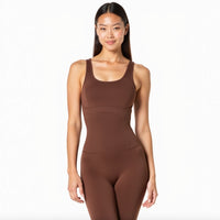 Square Neck U-Back Flared Jumpsuit