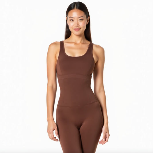 Square Neck U-Back Flared Jumpsuit