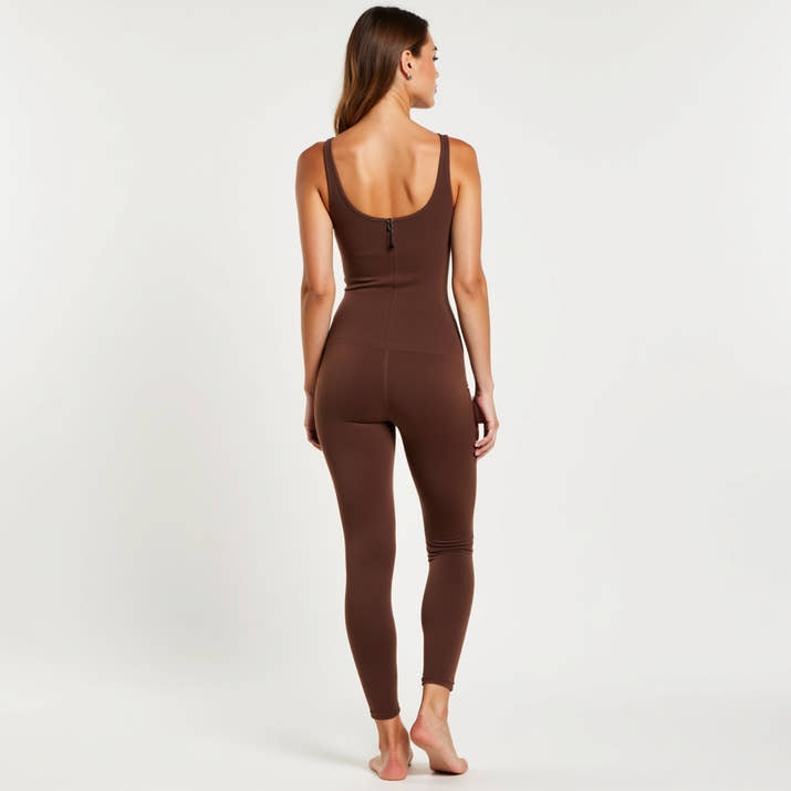 Square Neck U-Back Flared Jumpsuit