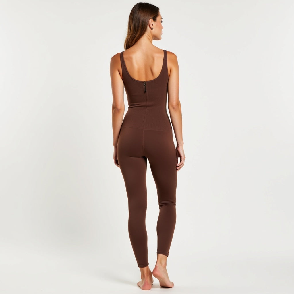 Square Neck U-Back Flared Jumpsuit