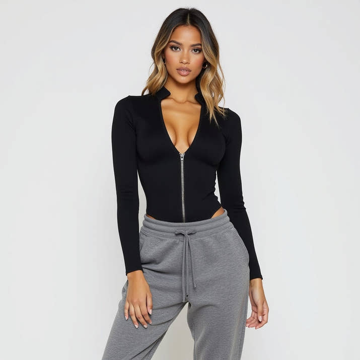 Zip-up Shaping bodysuit